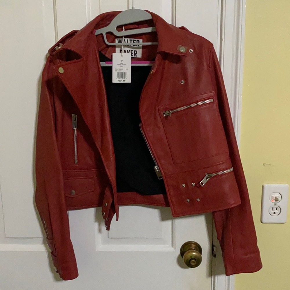 Walter Baker red leather jacket